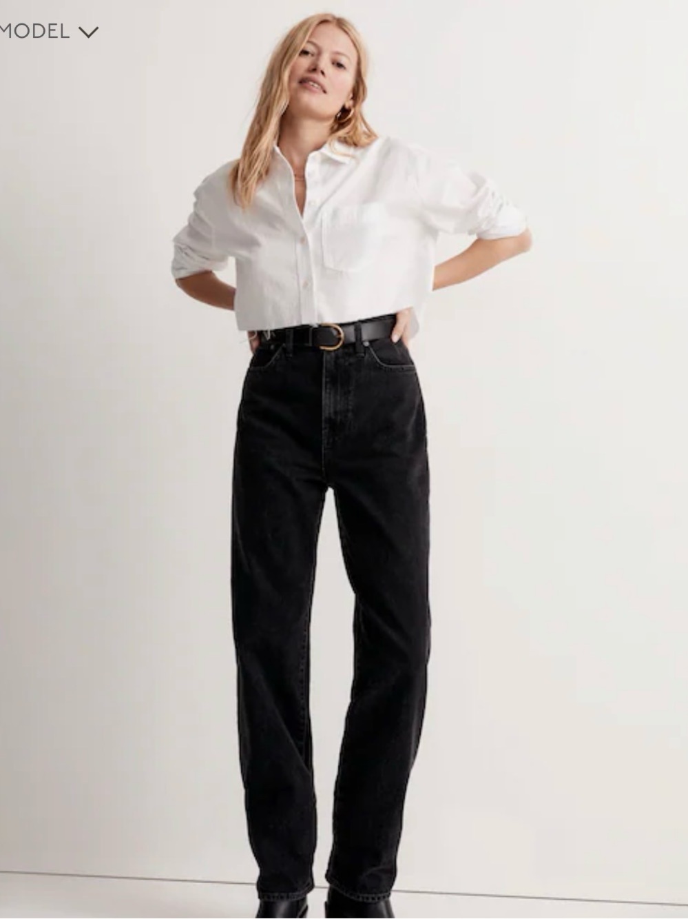 Madewell Women's High-Rise Baggy Straight Jeans - Black